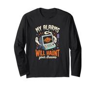 My Alarms Will Haunt Your Dreams - Camiseta Divertida de Halloween para Enfermera Manga Larga