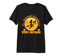 My Alaskan Malamute Rides Shotgun Dog Halloween Costume Camiseta Premium