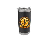 My Alaskan Malamute Rides Shotgun Dog Halloween Costume Vaso térmico de acero inoxidable de doble pared