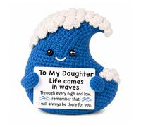MY-ALVVAYS Regalo de graduación para hija, onda positiva de ganchillo para hija de papá y madre, regalos de verano hechos a mano para hijas, hermanas, lindo aliento de cumpleaños diario
