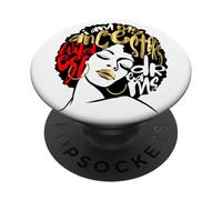My Ancestors Dreams Afro Black Girl Magic Red Black Women PopSockets PopGrip Adhesivo