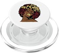 My Ancestors Dreams Granate Rojo Borgoña Ruby Afro Woman PopSockets PopGrip para MagSafe