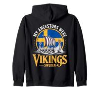 My Ancestors Were Vikings Boat Bandera sueca Barco sueco Sudadera con Capucha
