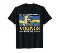My Ancestors Were Vikings Sweden Swedish Viking Ship Flag Camiseta