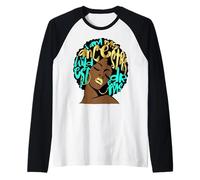 My Ancestors Wildest Dream Aqua Teal History Black Girl Camiseta Manga Raglan