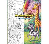 My Animal Friends: Coloring Book for Kids Ages 4-8 | Fun Jungle, Ocean, and Farm Animals Pages to Color