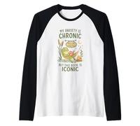 My Anxiety Is Chronic But This Book Is Iconic Frog Camiseta Manga Raglan