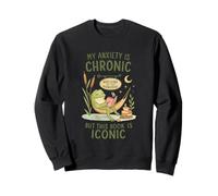 My Anxiety Is Chronic But This Book Is Iconic Frog Sudadera