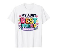 My Aunt has my New Best Friend in Her Belly Funny Cousin Camiseta gráfica económica, Hombre, Blanco, M