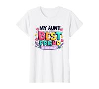 My Aunt has my New Best Friend in Her Belly Funny Cousin Camiseta gráfica económica, Mujer, Blanco, S