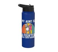 My Aunt Is a Fighter Breast Cancer Awareness Support Gifts Stainless Steel Insulated Water Bottle