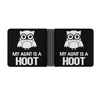 My Aunt is A Hoot - Cartera personalizada con bloqueo RFID, billetera plegable delgada, bolsillo frontal, tarjetero para hombres y mujeres, Estilo:, Talla única, MHXYZHW