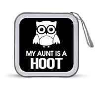 My Aunt Is A HooT - Divertida funda organizadora para CD con capacidad para 40 discos de DVD, bolsa organizadora de almacenamiento para coche, hogar, viajes