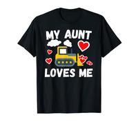 My Aunt Loves Me Cute Boys Kids Nephew Bulldozer Regalo Camiseta