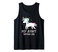 My Aunt Loves Me Cute Girl Unicorn Niece Regalo de cumpleaños Camiseta sin Mangas
