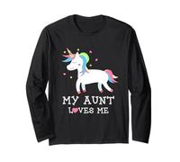 My Aunt Loves Me Cute Girl Unicorn Niece Regalo de cumpleaños Manga Larga
