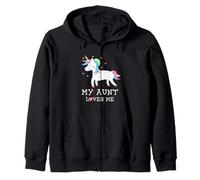 My Aunt Loves Me Cute Girl Unicorn Niece Regalo de cumpleaños Sudadera con Capucha