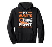 My Aunts Fight Is My Fight ADHD Awareness Cinta Naranja Sudadera con Capucha