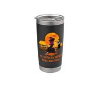 My Australian Shepherd Rides Shotgun Dog and Witch Halloween Vaso térmico de acero inoxidable de doble pared