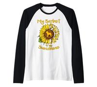 My Barbet Dog is My Sunshine Sunflower Dog Lover Paw Puppy Camiseta Manga Raglan