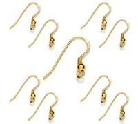 My-Bead 5 pares pescados gancho pendientes del oído 18mm plata de ley 925 chapado en oro doble 24ct DIY