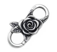 My-Bead Cierre Cadena Rosa 925 Plata de Ley Doble Cierre de langosta Bisutería Cierre Pulseras Collares DIY