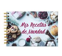 My Berry Own - Libro Mis Recetas de Navidad Blanco, Recetario A5, 100 páginas de recetas en blanco, con separadores de categorías, español, regalo dia de la madre, para mama