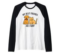 My Best Friends Are Furry Camiseta Manga Raglan