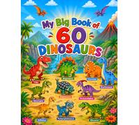 My Big Book of 60 Dinosaurs: Fun & Easy Dinosaur Coloring Book for Kids Ages 4-8 | Cute Cartoon Dinosaurs with T-Rex, Triceratops, Stegosaurus, Brachiosaurus & More