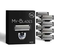 My-Blades® Cuchillas de afeitar compatible con Gillette Mach3, sin plástico, 8 hojas de recambio para afeitar en húmedo, con cuchilla de 5 pliegues
