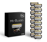 My-Blades® Cuchillas de afeitar compatibles con Gillette Fusion 5, brazo de plástico, 16 cuchillas de repuesto con cuchillas de 5 hojas