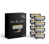 My-Blades® Cuchillas de afeitar compatibles con Gillette Fusion 5, brazo de plástico, 8 cuchillas de repuesto con cuchillas de 5 hojas