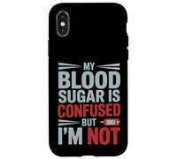 MY Blood Sugar IS Confused BUT I’M Not Funny Diabetes Quote Carcasa para iPhone X/XS