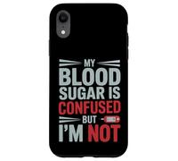 MY Blood Sugar IS Confused BUT I’M Not Funny Diabetes Quote Carcasa para iPhone XR