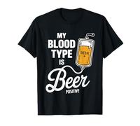 My Blood Type Is Beer Positive Funny Sarcastic Beer Lovers Camiseta