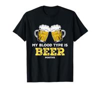 My Blood Type Is Beer Positive Funny Sarcastic Beer Lovers Camiseta
