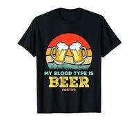 My Blood Type Is Beer Positive Funny Sarcastic Beer Lovers Camiseta