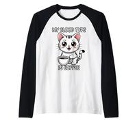 My Blood Type Is Coffee Camiseta Manga Raglan