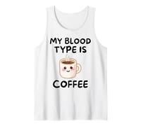 My Blood, Type Is Coffee Cute Kawaii Funny Morning Drink Camiseta sin Mangas