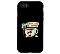 My Blood Type Is Coffee Funny Caffeine Lover Design Carcasa para iPhone SE (2020) / 7/8