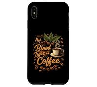 My Blood Type is Coffee Funny Caffeine Lover Design Carcasa para iPhone XS MAX