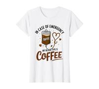 My Blood Type Is Coffee Funny Sarcastic Saying Coffee Lovers Camiseta gráfica económica, Mujer, Blanco, S