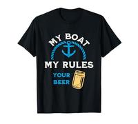 My Boat My Rules Your Beer Funny Boating Sailing Nautical Camiseta