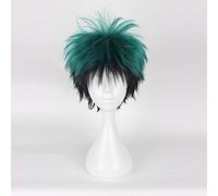My Boku no Hero Academia Izuku Midoriya corto verde negro pelo sintético resistente al calor cosplay peluca peluca WIG-620B