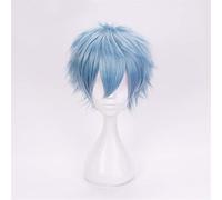 My Boku no Hero Academia Tomura Shigaraki Short Mixed Grey Blue Heat Resistant Cosplay Costume Wig + Track + Cap