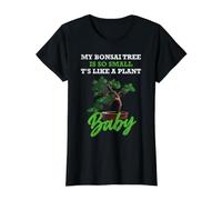 My Bonsai Tree Is So Small, It's Like a Plant Baby Camiseta gráfica económica, Mujer, Negro, M