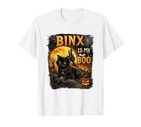 My Boo - Lindo diseño de Gatos Negros de Halloween Camiseta gráfica económica, Hombre, Blanco, S
