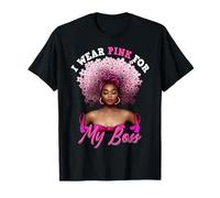 My Boss Cáncer De Mama Mujer Negra Octubre Rosa Apoyo Camiseta