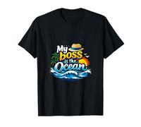 My Boss Is The Ocean - Diseño Permanente para Fiestas de Vacaciones Camiseta