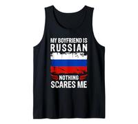 My Boyfriend Is Russian Nothing Scares Me Russia Flag Camiseta sin Mangas